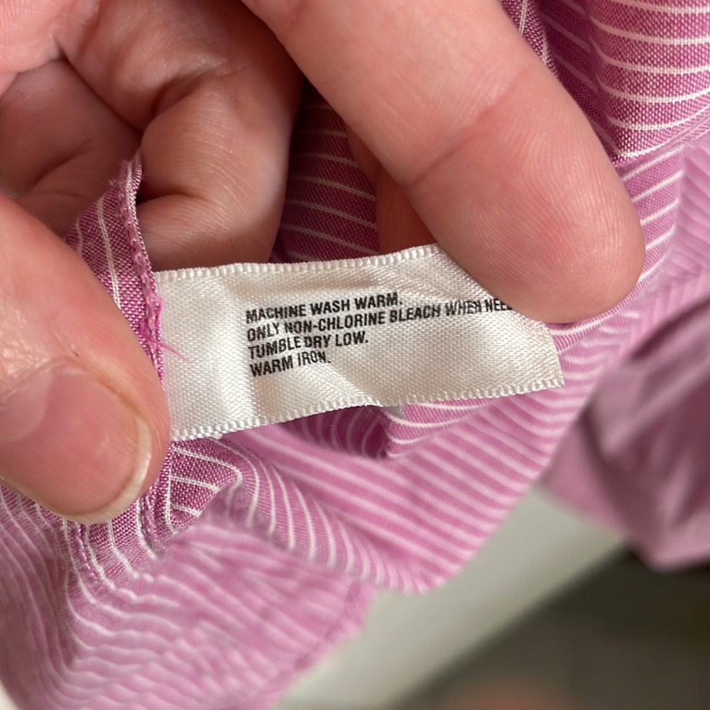 Gap mens pink striped button down size XL - Picture 3 of 5